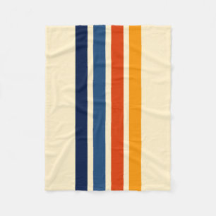Färgfull 70-sekunders Retro Stripe Rand Fleecefilt