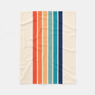 Färgfull 70-sekunders Retro Stripe Rand Fleecefilt