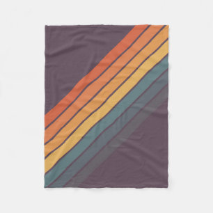 Färgfull 70-sekunders Retro Stripe Rand Fleecefilt