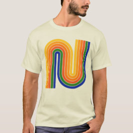 Färgfull 70-tal Retro Stil Geometric T-Shirt