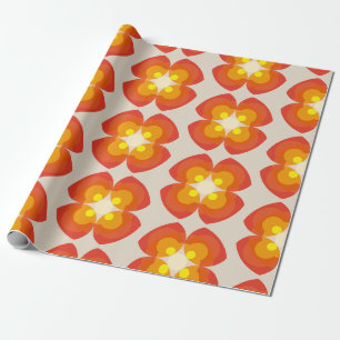 Färgfull 70-talets 80-tal Retro Flower Mönster Presentpapper