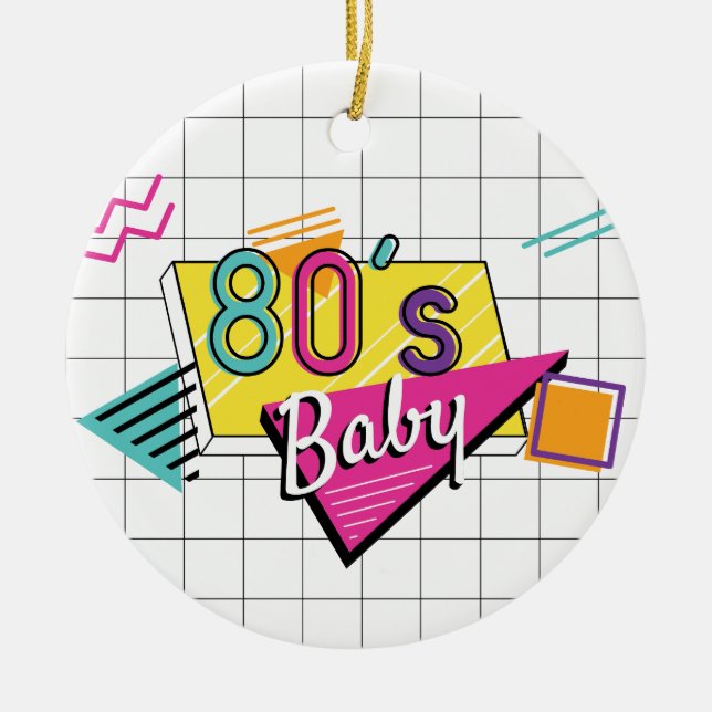 Färgfull 80-års Baby-prydnadsämne Julgransprydnad Keramik (Framsidan)