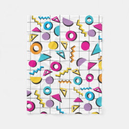 Färgfull 80-årsjubileum Retro Geometric Mönster Fleecefilt