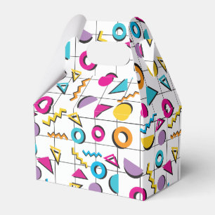 Färgfull 80-årsjubileum Retro Geometric Mönster Presentaskar