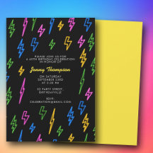 Färgfull 80-dagars Retro Neon-blixt