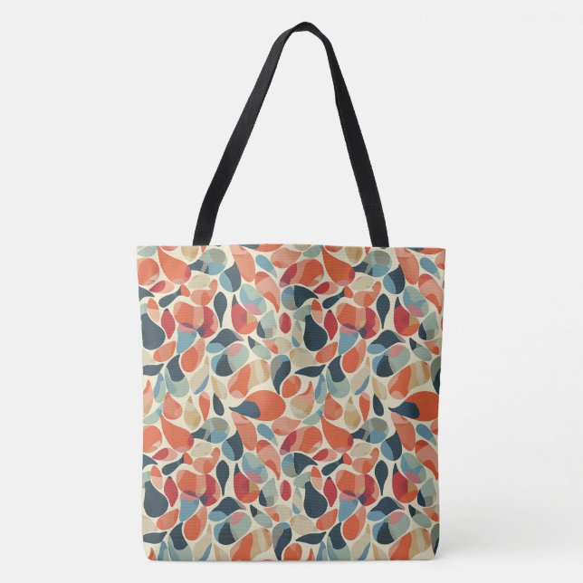 Färgfull 80s-inspirerad TearDrop Patterned Tote Ba Tygkasse (Framsida)