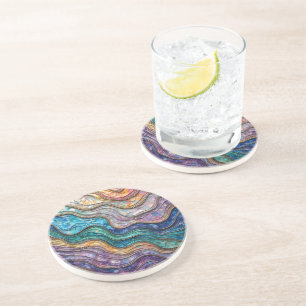 Färgfull Abalone Rippled Vågar Underlägg