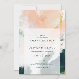 Färgfull Abstrakt allt i en bröllopsinbjudan Inbjudningar