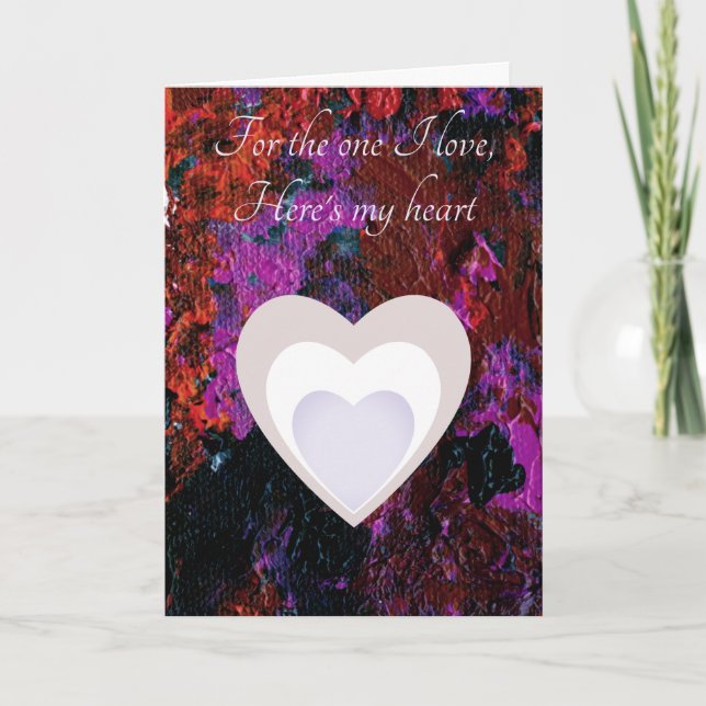 Färgfull Abstrakt Art Valentine Helgkort (Framsida)