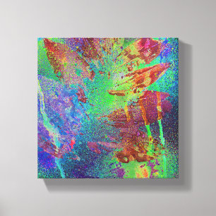 Färgfull Abstrakt Blandad Media Löv Digital Art Canvastryck