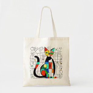 Färgfull Abstrakt Cat Art Kubism Tygkasse