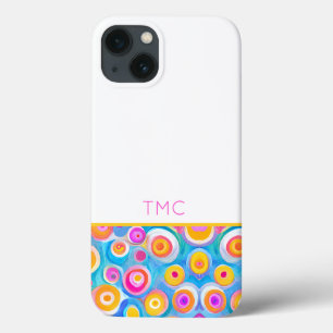 Färgfull Abstrakt Circle Art INITIALER SommarRolig