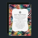 Färgfull Abstrakt Djurens Mönster Bat mitzvah Inbjudningar<br><div class="desc">Kort färgad är det bat mitzvah djuret inbjudan designat vid mönstren party för att snabbt och enkelt kunna anpassas till dina händelsespecifikationer.</div>