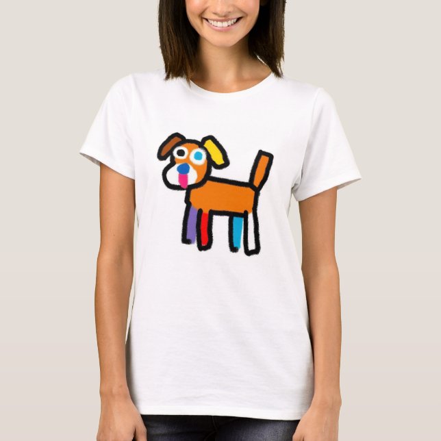 Färgfull Abstrakt Doggy T-Shirt (Framsida)