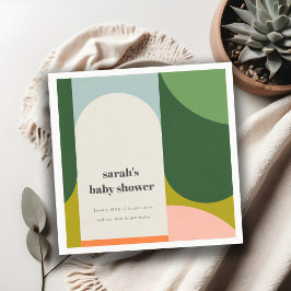 Färgfull Abstrakt för barn i Groovy Retro Arch Pappersservett