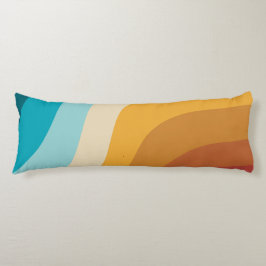 Färgfull Abstrakt för retro Rainbow Vågar Kroppskudde