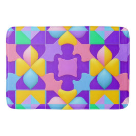 Färgfull Abstrakt Geometric Mönster Badrumsmatta