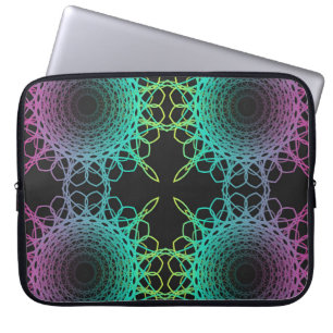 Färgfull abstrakt geometrisk snöre sömlös mönster laptop fodral