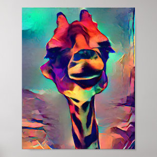 Färgfull Abstrakt Giraffe Poster