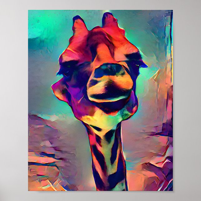 Färgfull Abstrakt Giraffe Poster (Framsidan)