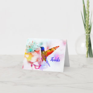 Färgfull Abstrakt Hummingbird Tack Kort