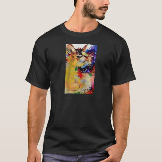 Färgfull Abstrakt Katt Vibrant Artistic Kattdjur D T Shirt