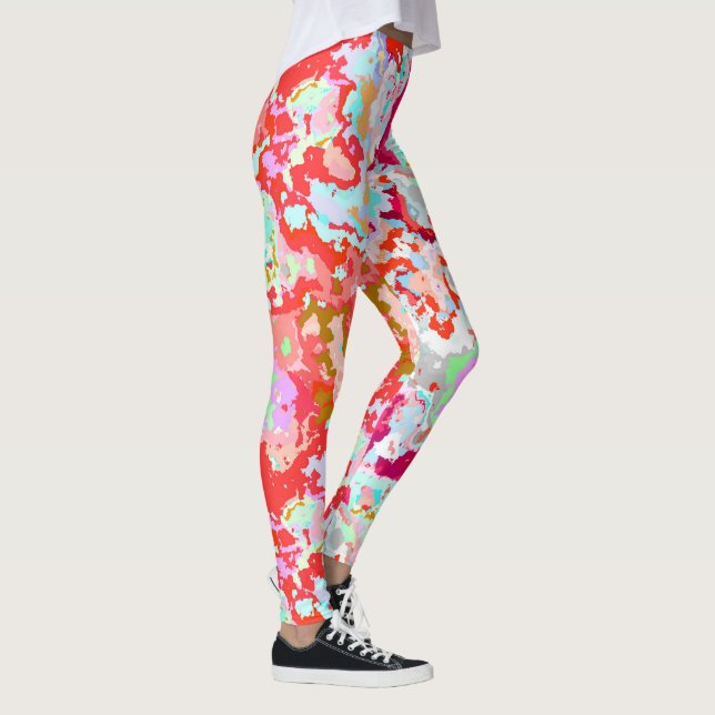 Färgfull Abstrakt Leggings (Höger)