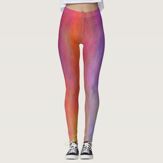 Färgfull Abstrakt Leggings (Framsida)