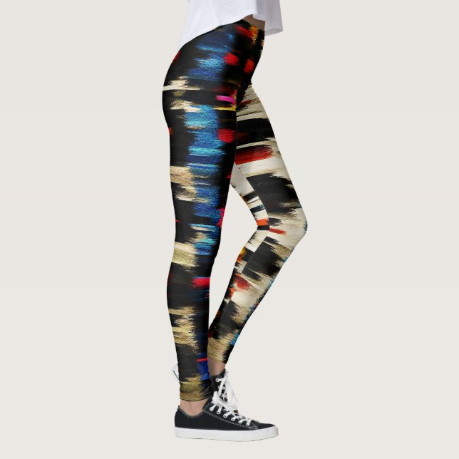 Färgfull Abstrakt Målning nr 13 Leggings (Höger)