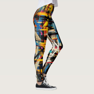 Färgfull Abstrakt Målning nr 14 Leggings