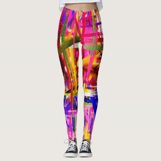 Färgfull Abstrakt Målning nr 15 Leggings