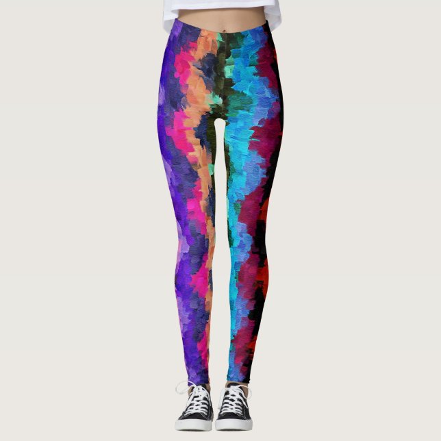 Färgfull Abstrakt Målning nr 16 Leggings (Framsida)