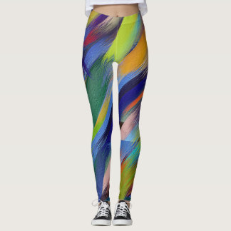 Färgfull Abstrakt Målning nr 21 Leggings