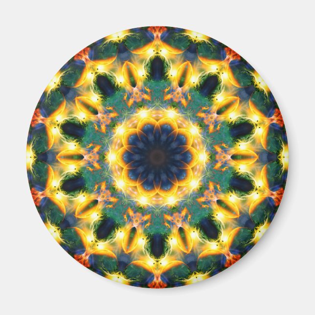 Färgfull Abstrakt Mandala Magnet (Framsidan)