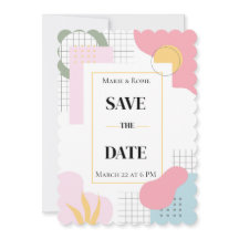 Färgfull Abstrakt Memphis Bröllop