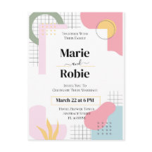 Färgfull Abstrakt Memphis Bröllop