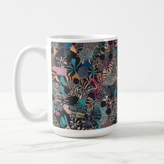 Färgfull Abstrakt Mönster Classic Mugg 15 oz (Vänster)