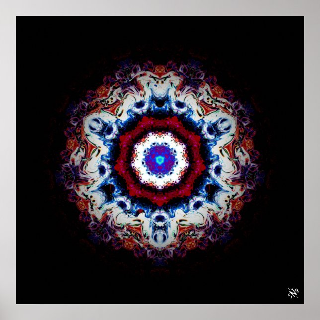 Färgfull abstrakt mönster (främmande öga 1) poster (Framsidan)