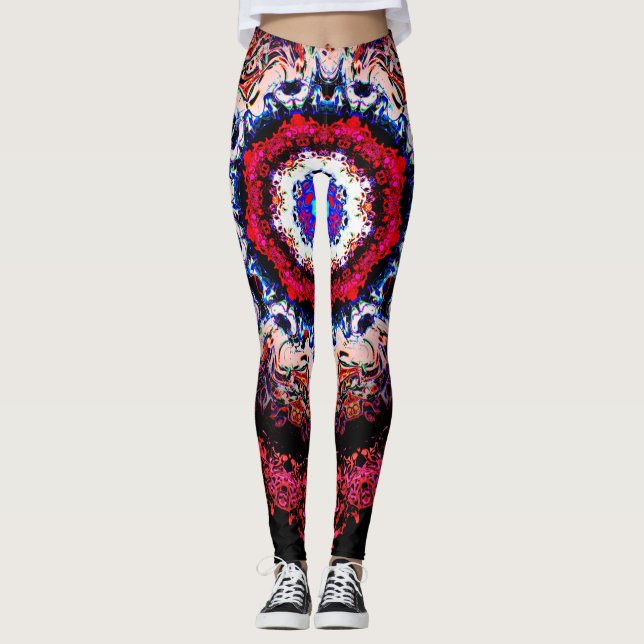 Färgfull abstrakt mönster (främmande öga) leggings (Framsida)