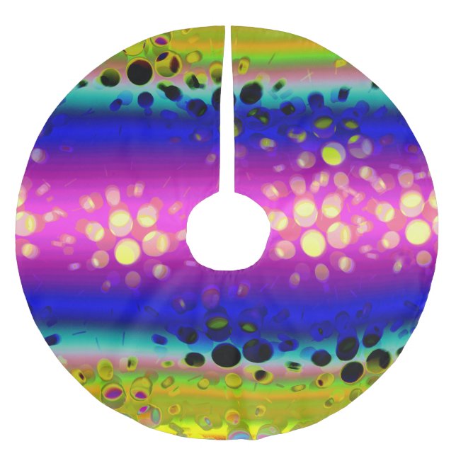 Färgfull Abstrakt Mönster Julgransmatta Borstad Polyester (Framsidan)