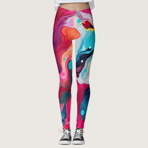 Färgfull abstrakt mönster leggings
