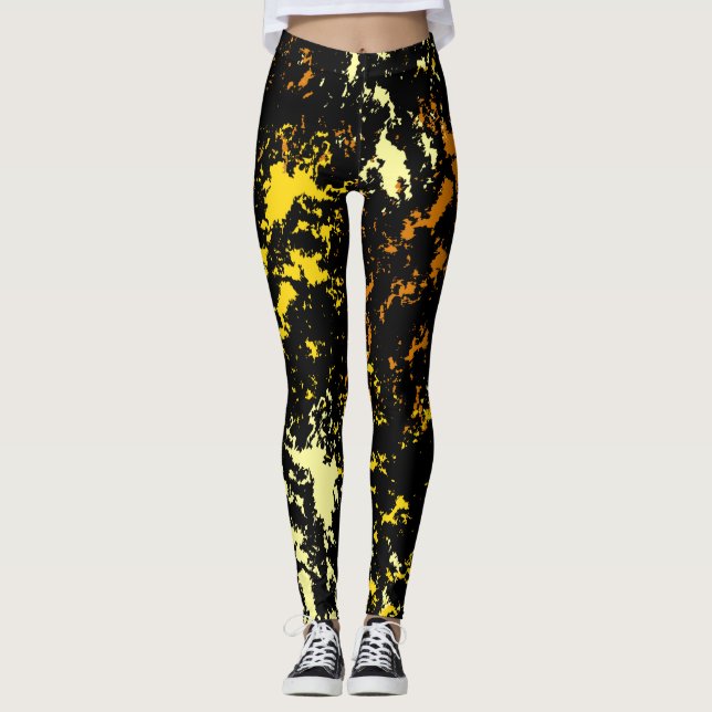 Färgfull Abstrakt Mönster Leggings (Framsida)