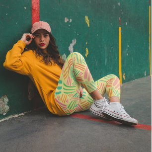 Färgfull abstrakt mönster leggings