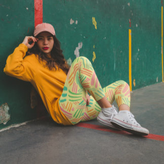 Färgfull abstrakt mönster leggings