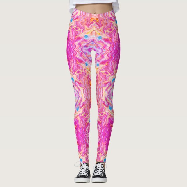 Färgfull Abstrakt Mönster Leggings (Framsida)