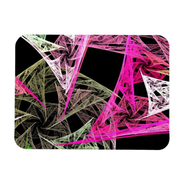 Färgfull Abstrakt Origami Magnet (Horisontell)