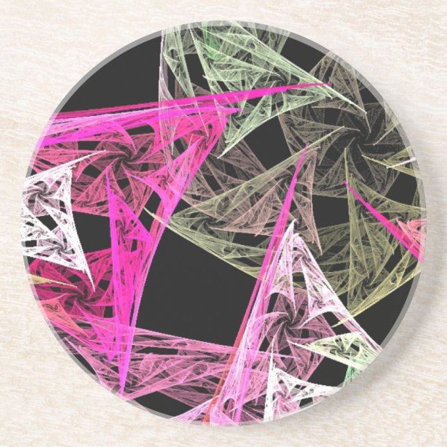 Färgfull Abstrakt Origami Underlägg (Framsidan)