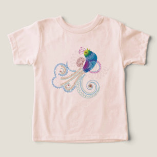 Färgfull Abstrakt Ornate Bird Tee