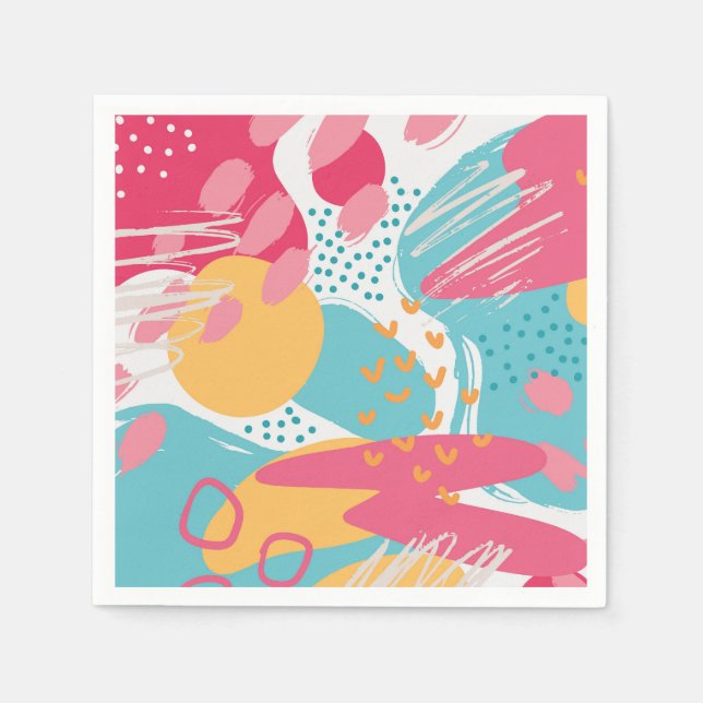 Färgfull Abstrakt Pappersservett (Framsidan)