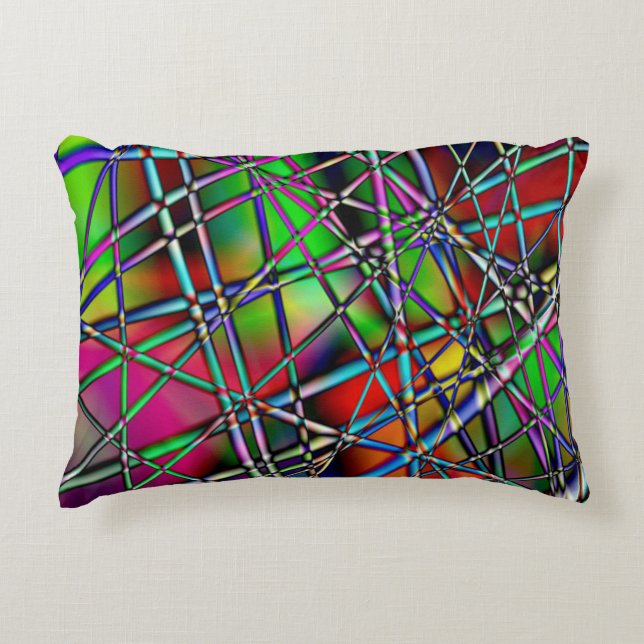 Färgfull Abstrakt Prydnadskudde (Framsidan)